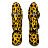 Sunflower Yellow Print Pattern Muay Thai Shin Guards-grizzshop