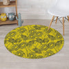 Sunflower Yellow Print Round Rug-grizzshop