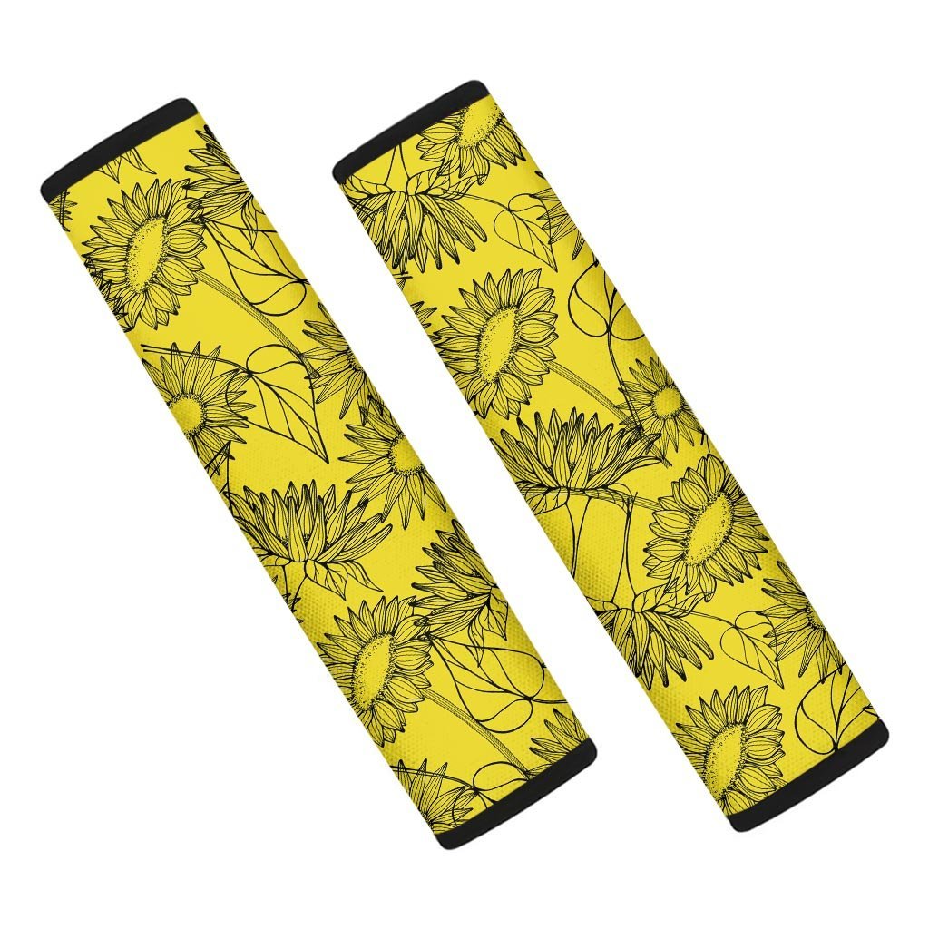 Sunflower Yellow Print Seat Belt Cover-grizzshop