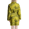 Sunflower Yellow Print Women's Robe-grizzshop