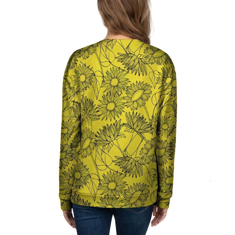 Sunflower Yellow Print Women's Sweatshirt-grizzshop