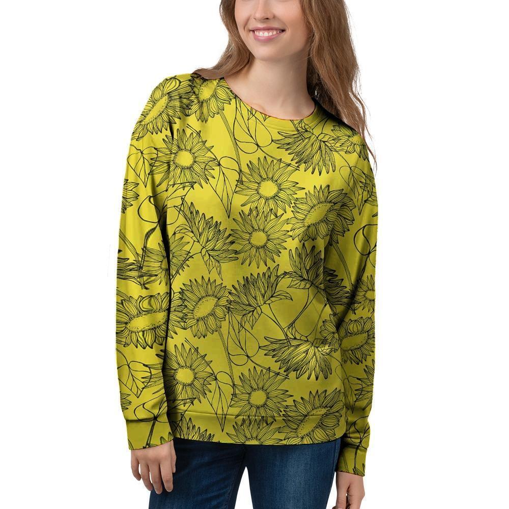 Sunflower Yellow Print Women's Sweatshirt-grizzshop