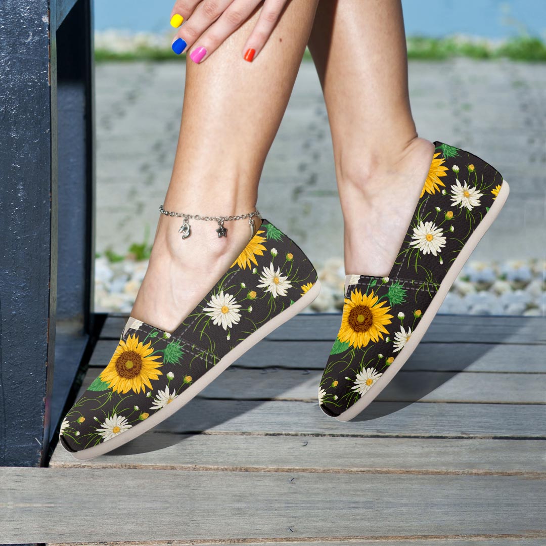 Sunflower And Chamomile Canvas Shoes-grizzshop