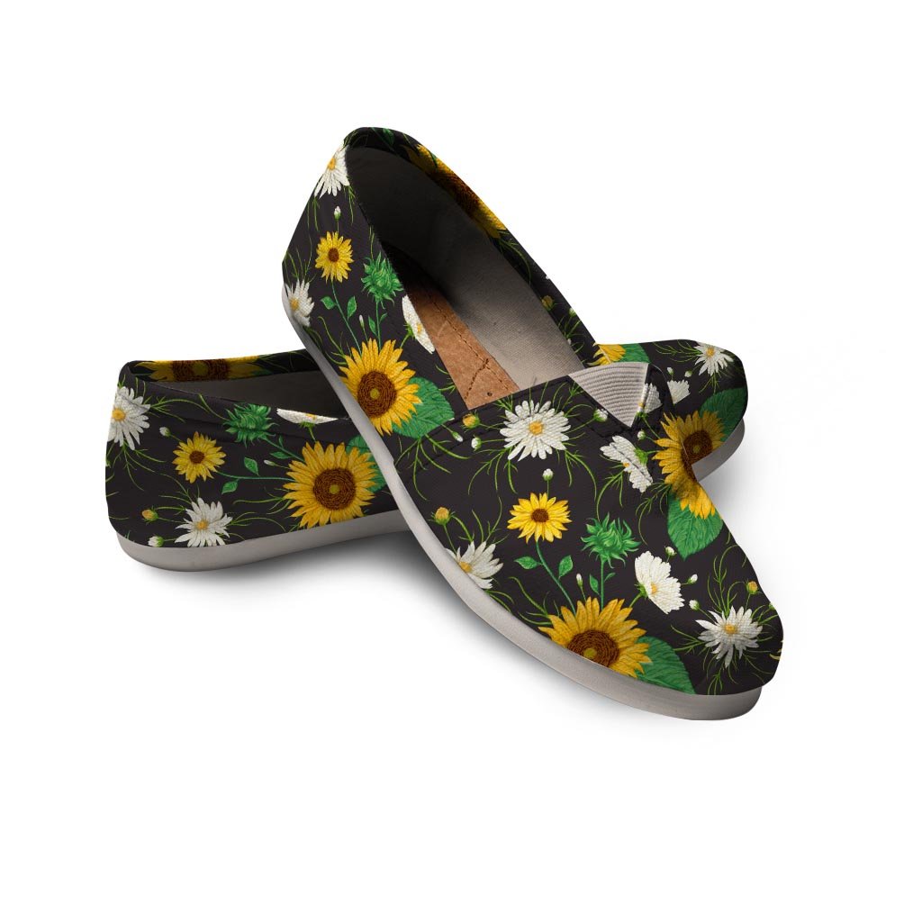 Sunflower And Chamomile Canvas Shoes-grizzshop