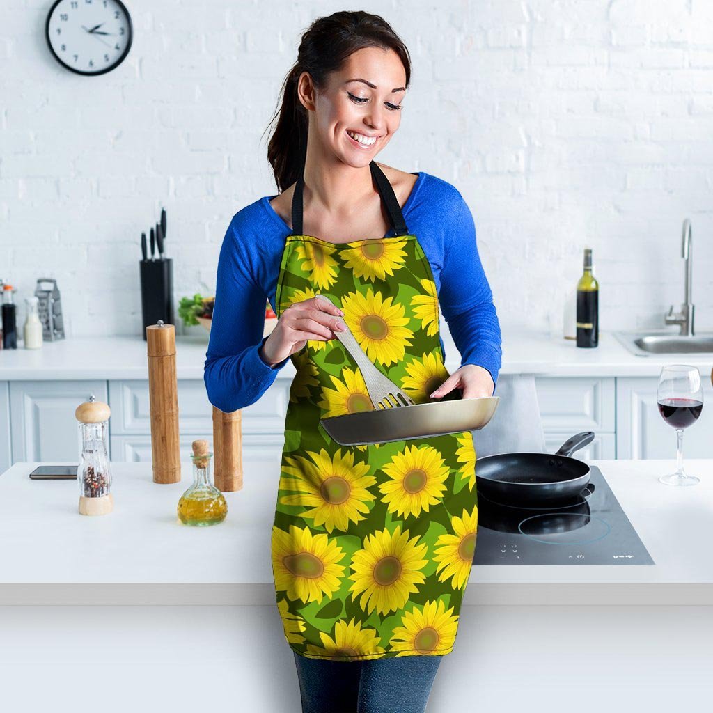 Sunflower Flower Print Women's Apron-grizzshop