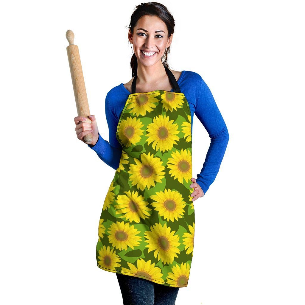 Sunflower Flower Print Women's Apron-grizzshop