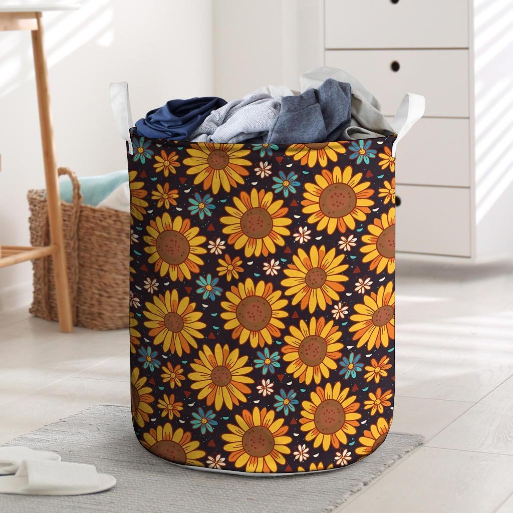 Sunflowr Floral Laundry Basket-grizzshop