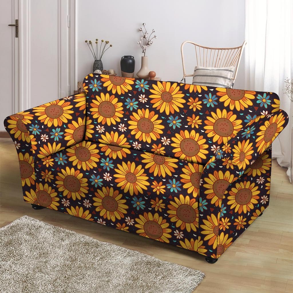 Sunflowr Floral Loveseat Cover-grizzshop