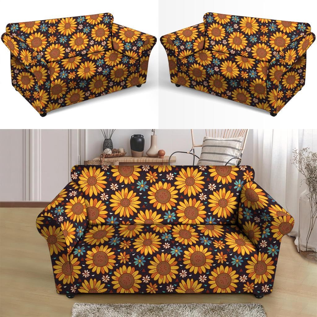 Sunflowr Floral Loveseat Cover-grizzshop