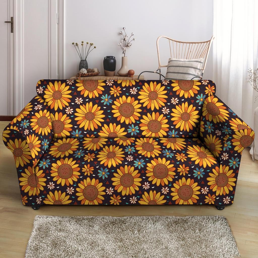 Sunflowr Floral Loveseat Cover-grizzshop