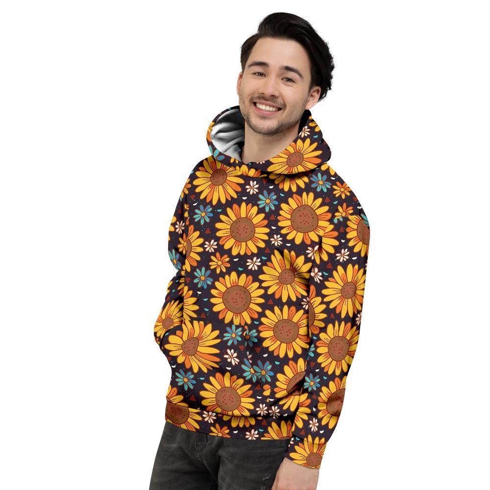 Sunflowr Floral Men's Hoodie-grizzshop