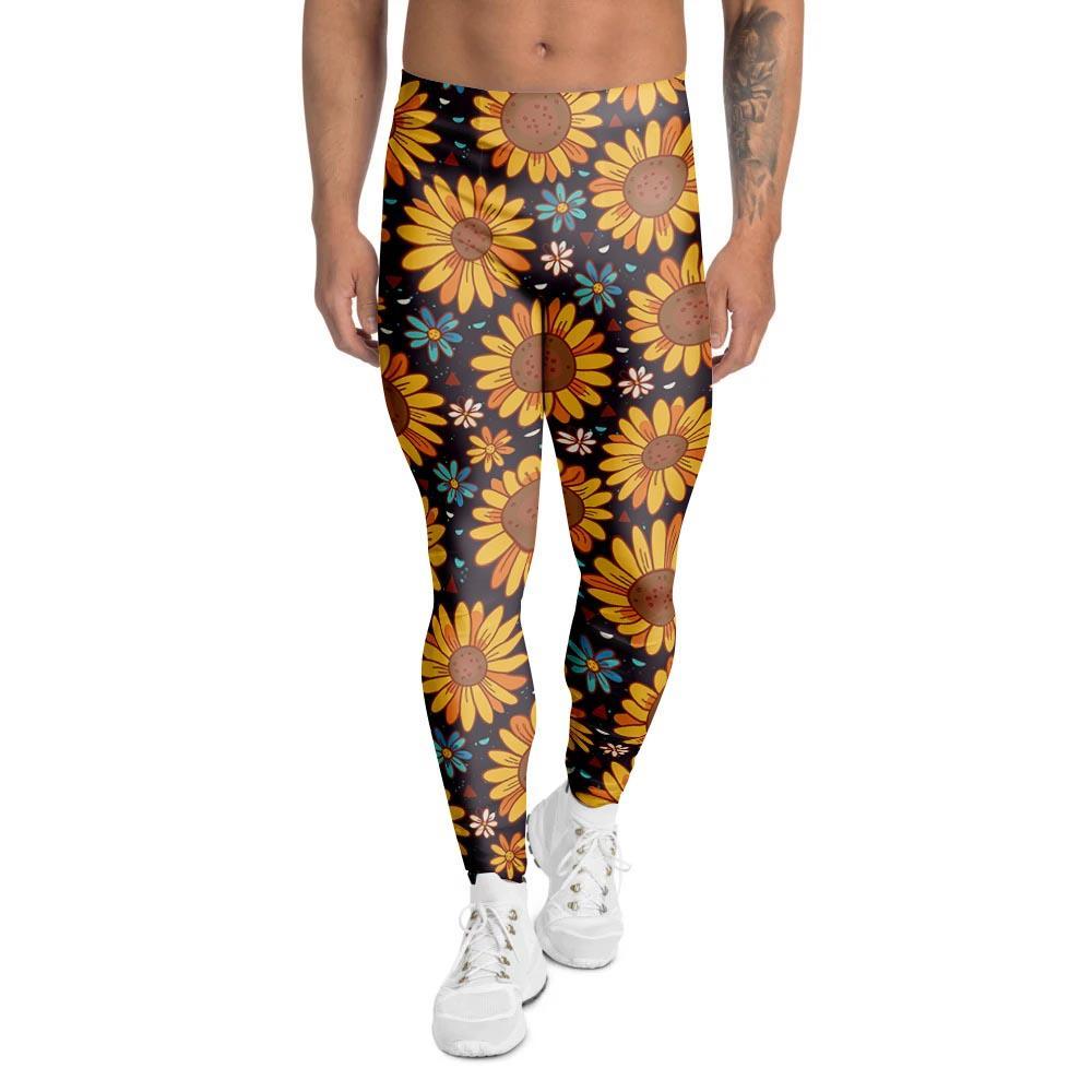 Sunflowr Floral Men's Leggings-grizzshop