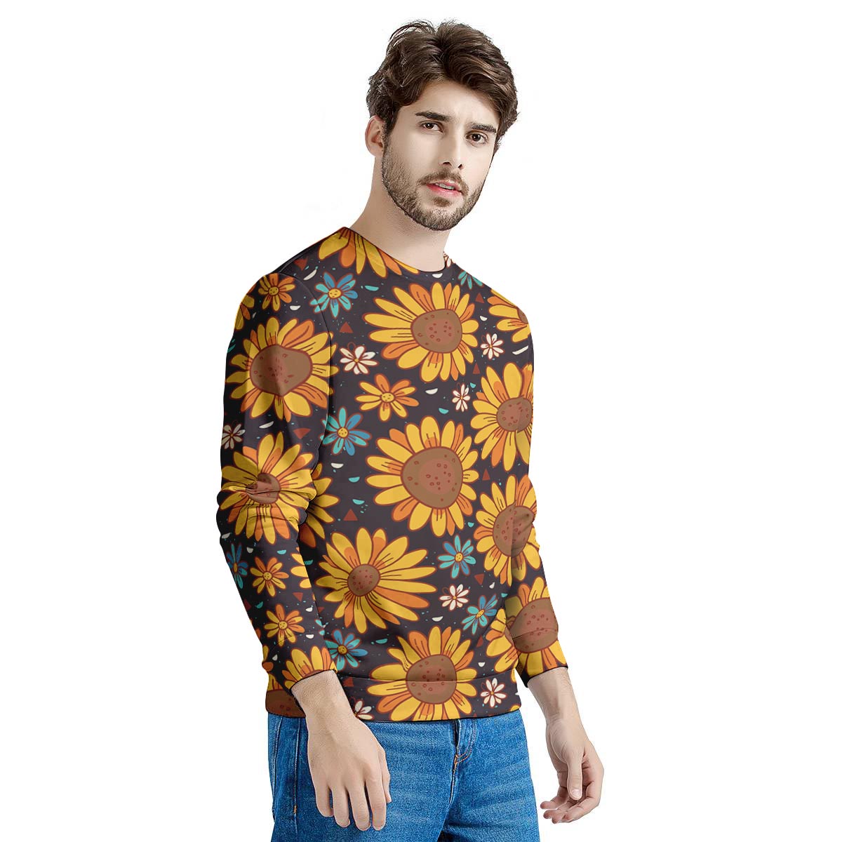 Sunflowr Floral Men's Sweatshirt-grizzshop