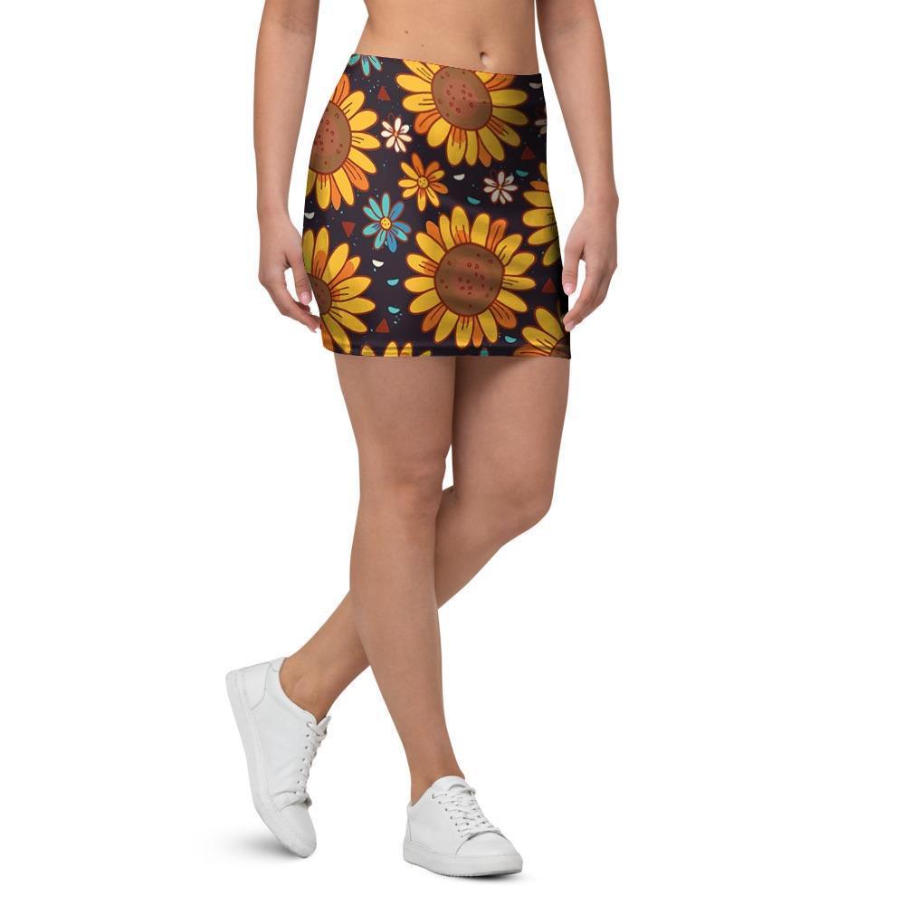 Sunflowr Floral Mini Skirt-grizzshop