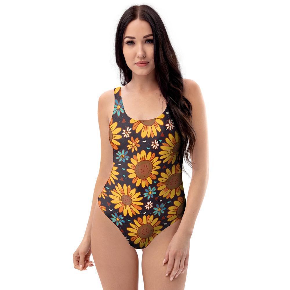 Sunflowr Floral One Piece Swimsuite-grizzshop