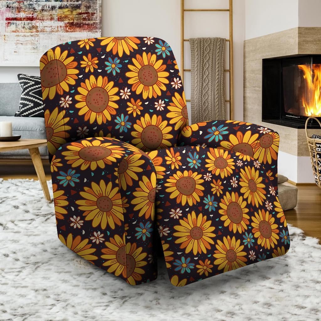 Sunflowr Floral Recliner Cover-grizzshop