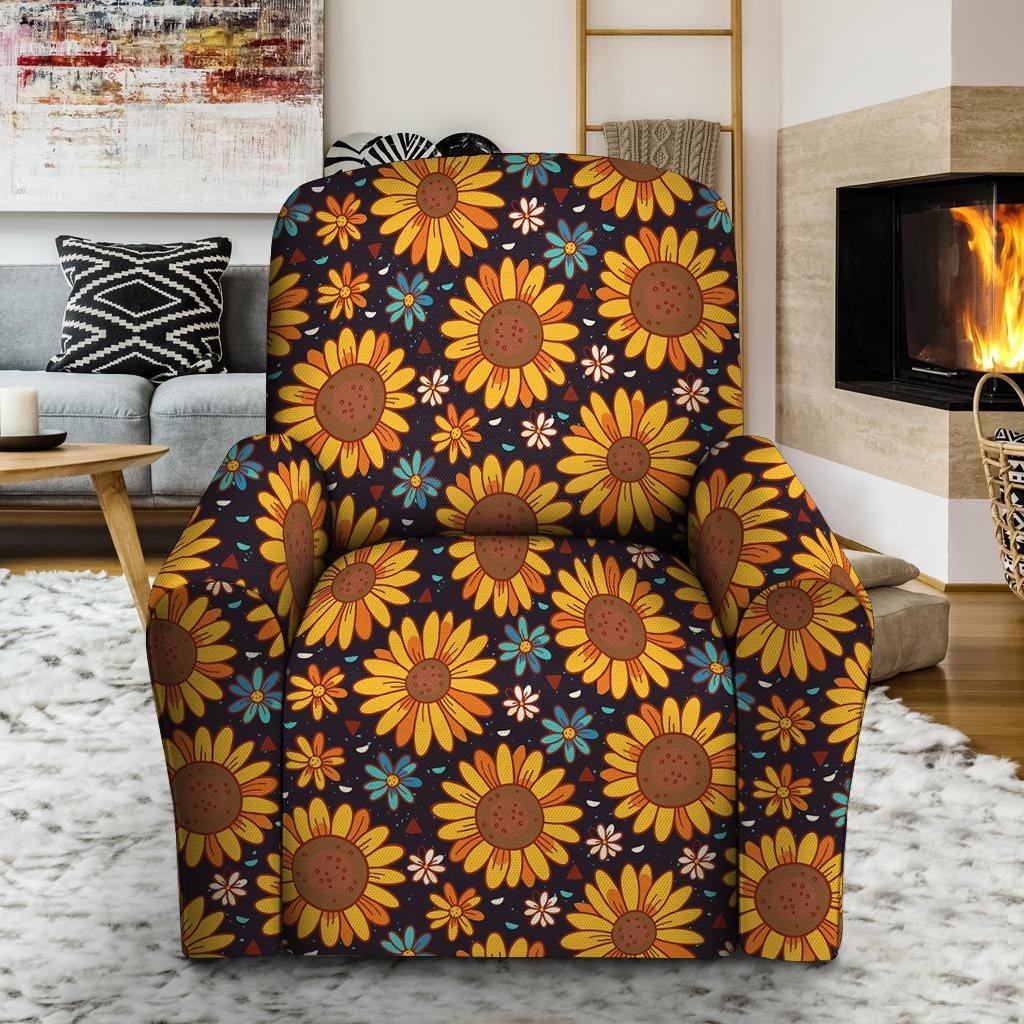 Sunflowr Floral Recliner Cover-grizzshop