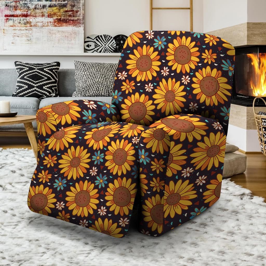 Sunflowr Floral Recliner Cover-grizzshop