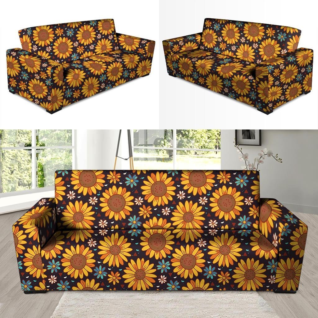 Sunflowr Floral Sofa Cover-grizzshop