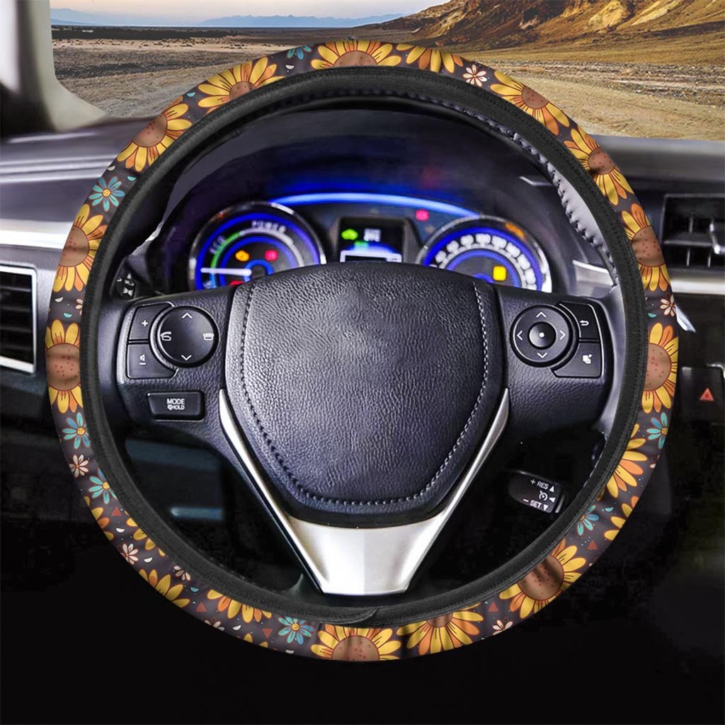 Sunflowr Floral Steering Wheel Cover-grizzshop