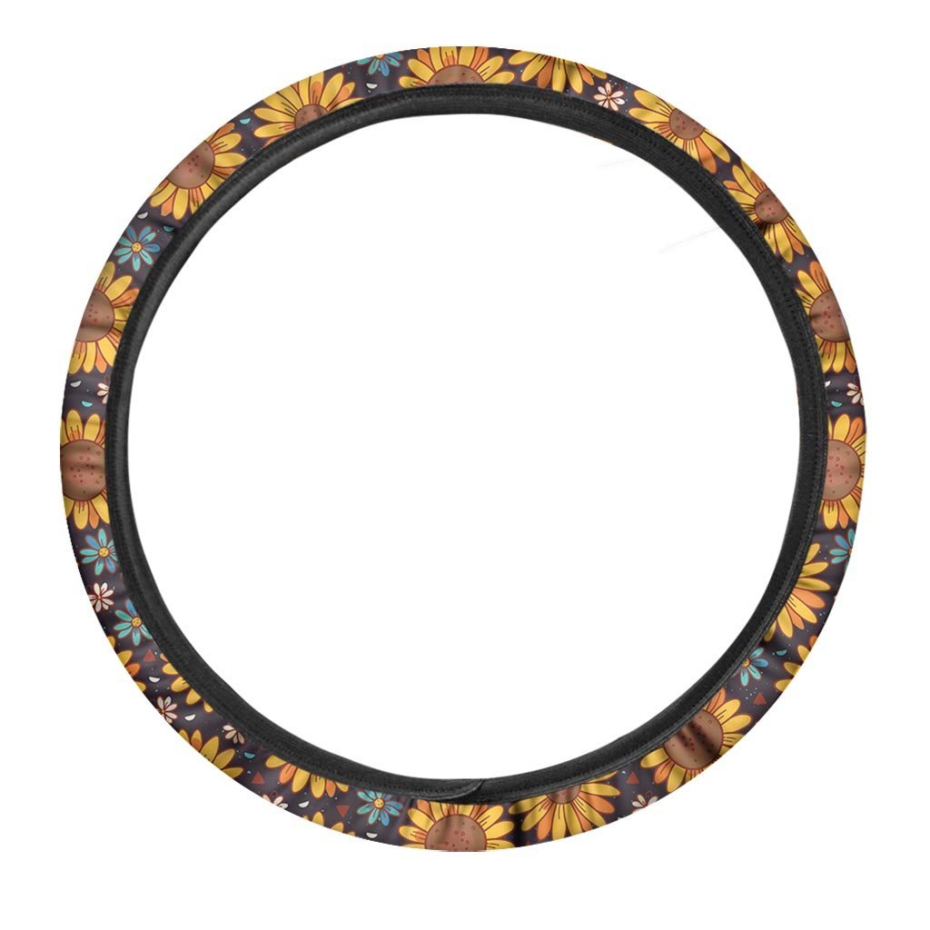 Sunflowr Floral Steering Wheel Cover-grizzshop