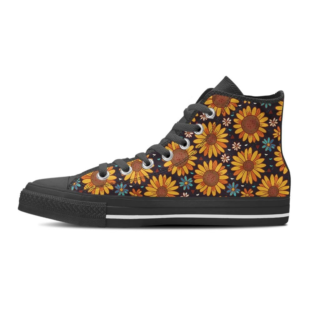 Sunflowr Floral Women's High Top Shoes-grizzshop