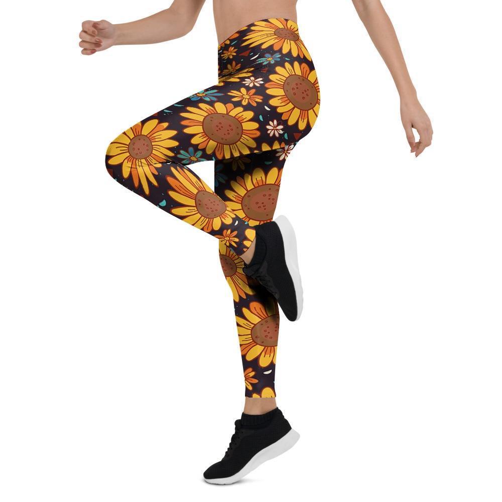 Sunflowr Floral Women's Leggings-grizzshop