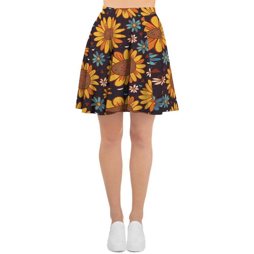 Sunflowr Floral Women's Skirt-grizzshop