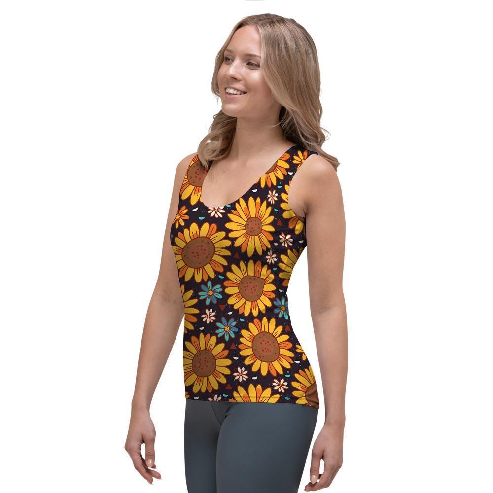 Sunflowr Floral Women's Tank Top-grizzshop