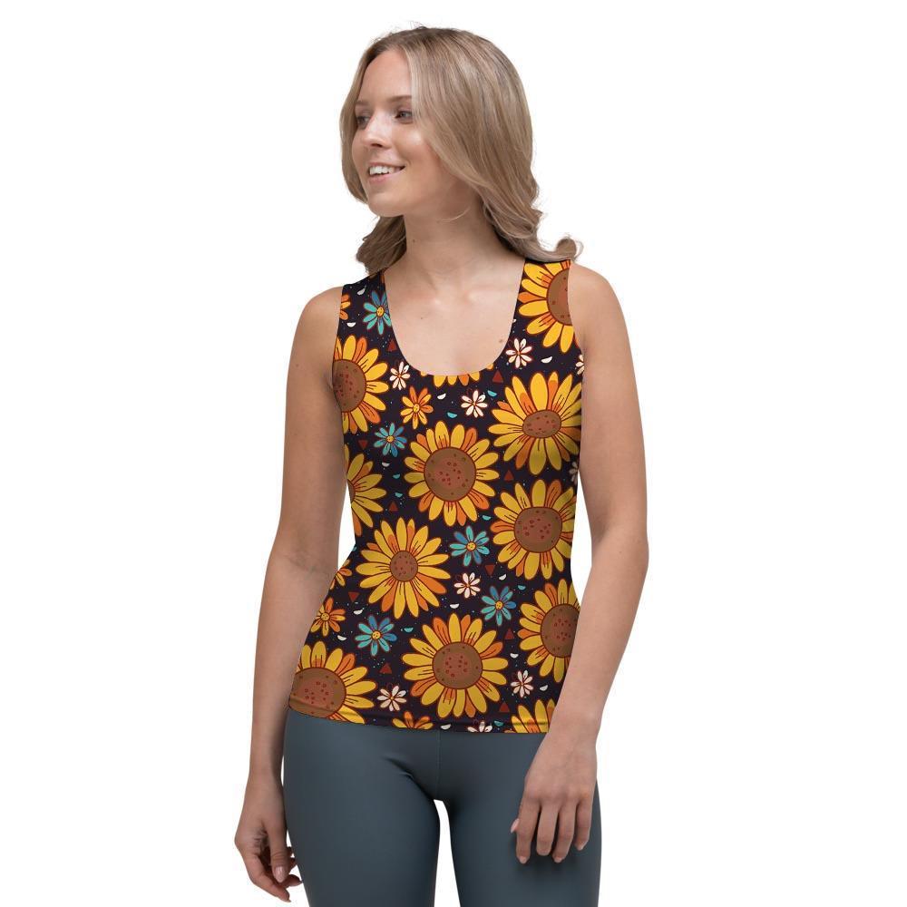 Sunflowr Floral Women's Tank Top-grizzshop