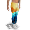 Sunrise Tropical Surfing Wave Print Men's Leggings-grizzshop