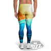 Sunrise Tropical Surfing Wave Print Men's Leggings-grizzshop