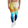 Sunrise Tropical Surfing Wave Print Men's Leggings-grizzshop