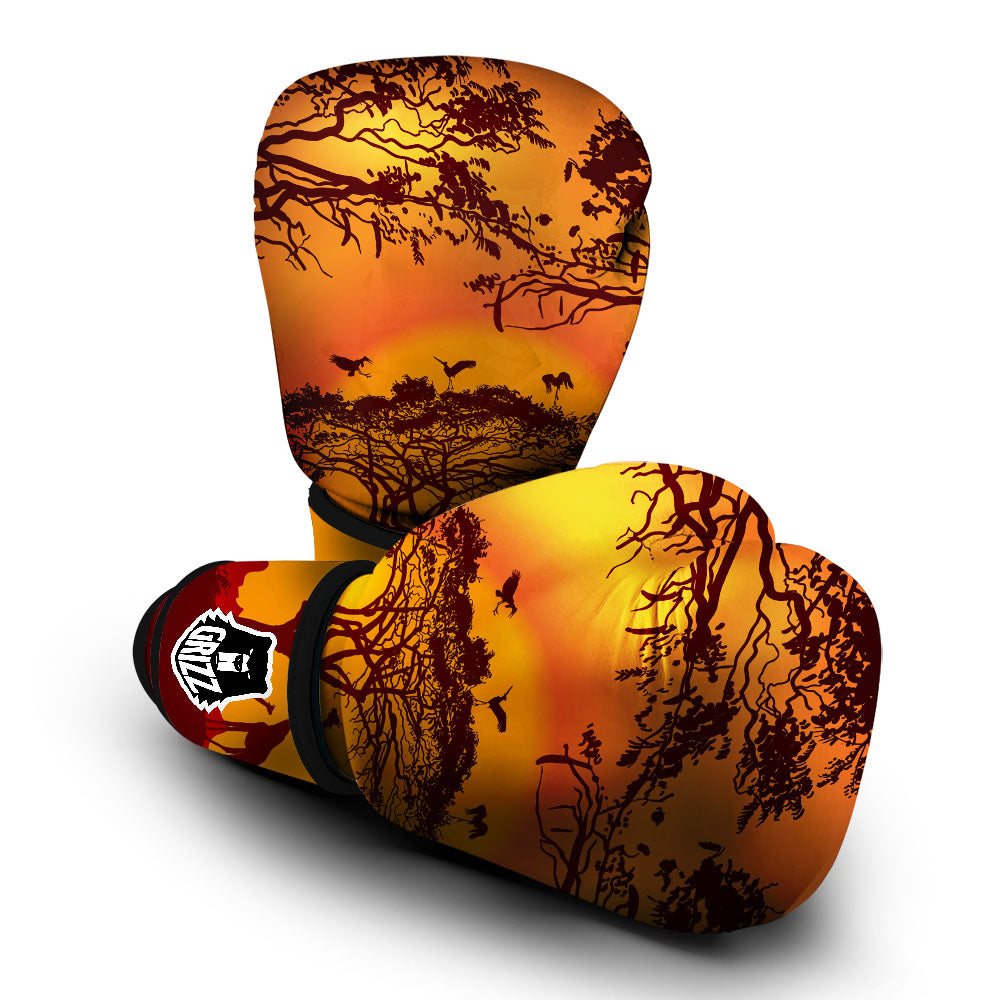 Sunset African Savanna Print Boxing Gloves-grizzshop