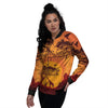 Sunset African Savanna Print Women's Bomber Jacket-grizzshop