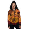 Sunset African Savanna Print Women's Bomber Jacket-grizzshop