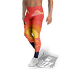 Sunset And Beach Pink Sky Print Men's Leggings-grizzshop