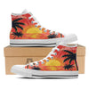 Sunset And Beach Pink Sky Print White High Top Shoes-grizzshop