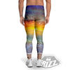 Sunset And Rainbow On Beach Print Men's Leggings-grizzshop