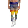 Sunset And Rainbow On Beach Print Men's Leggings-grizzshop