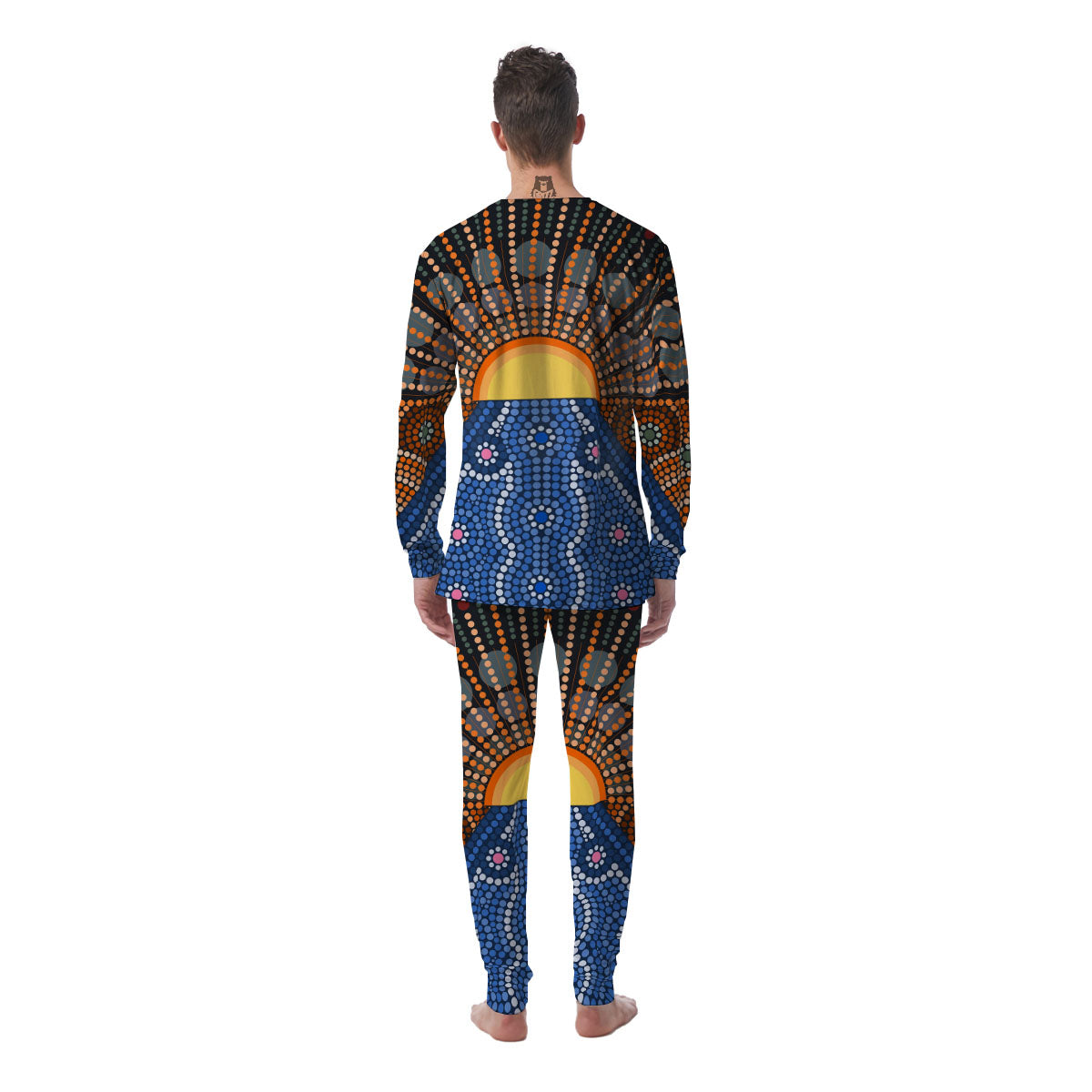 Sunset Art Aboriginal Indigenous Print Men's Pajamas-grizzshop