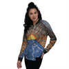 Sunset Art Aboriginal Indigenous Print Women's Bomber Jacket-grizzshop