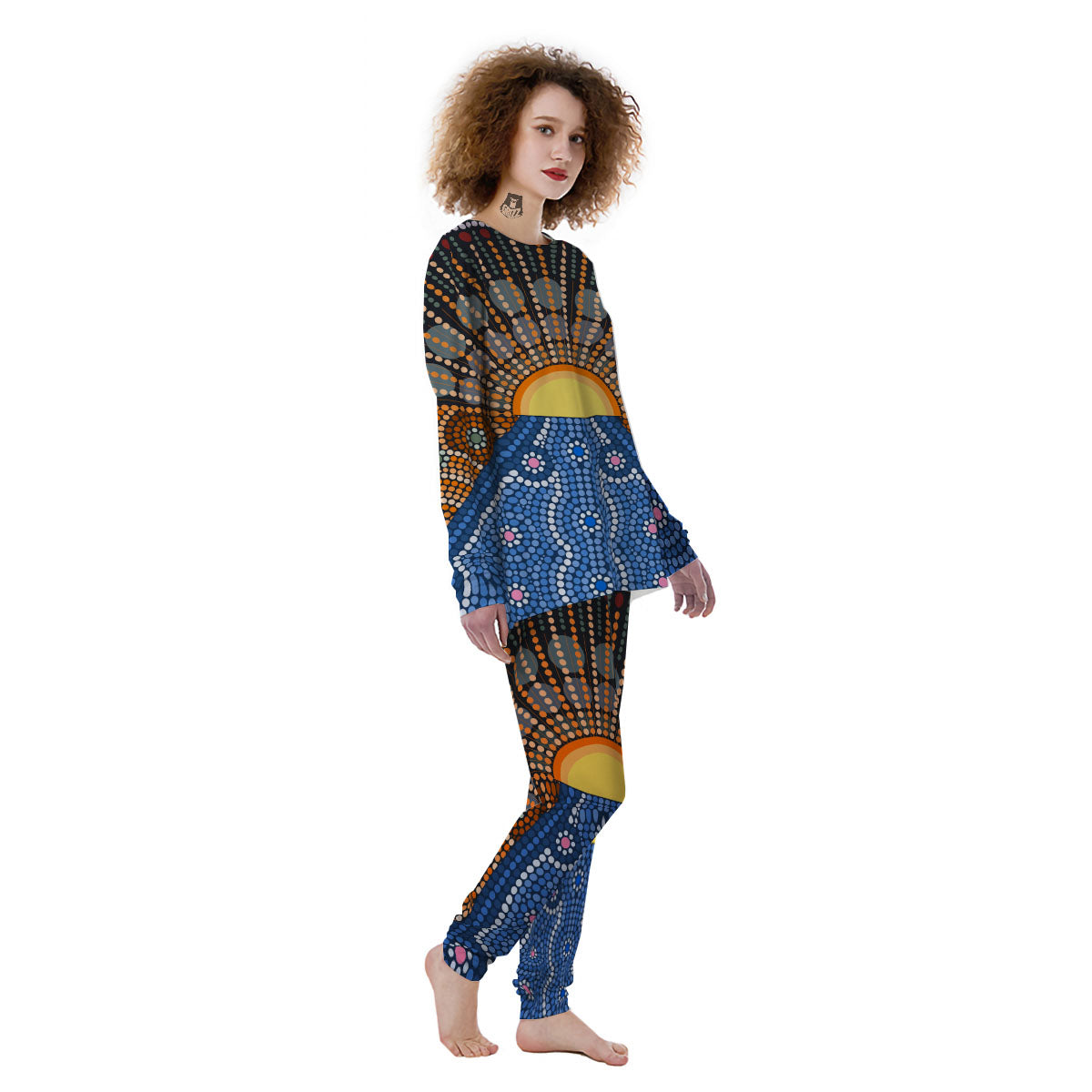 Sunset Art Aboriginal Indigenous Print Women's Pajamas-grizzshop