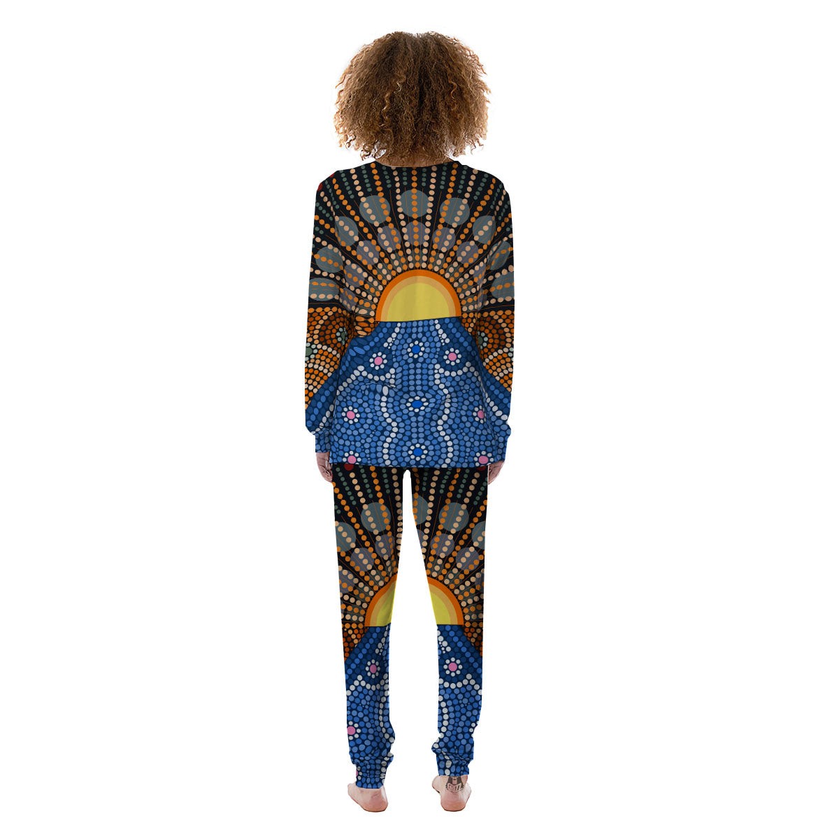 Sunset Art Aboriginal Indigenous Print Women's Pajamas-grizzshop