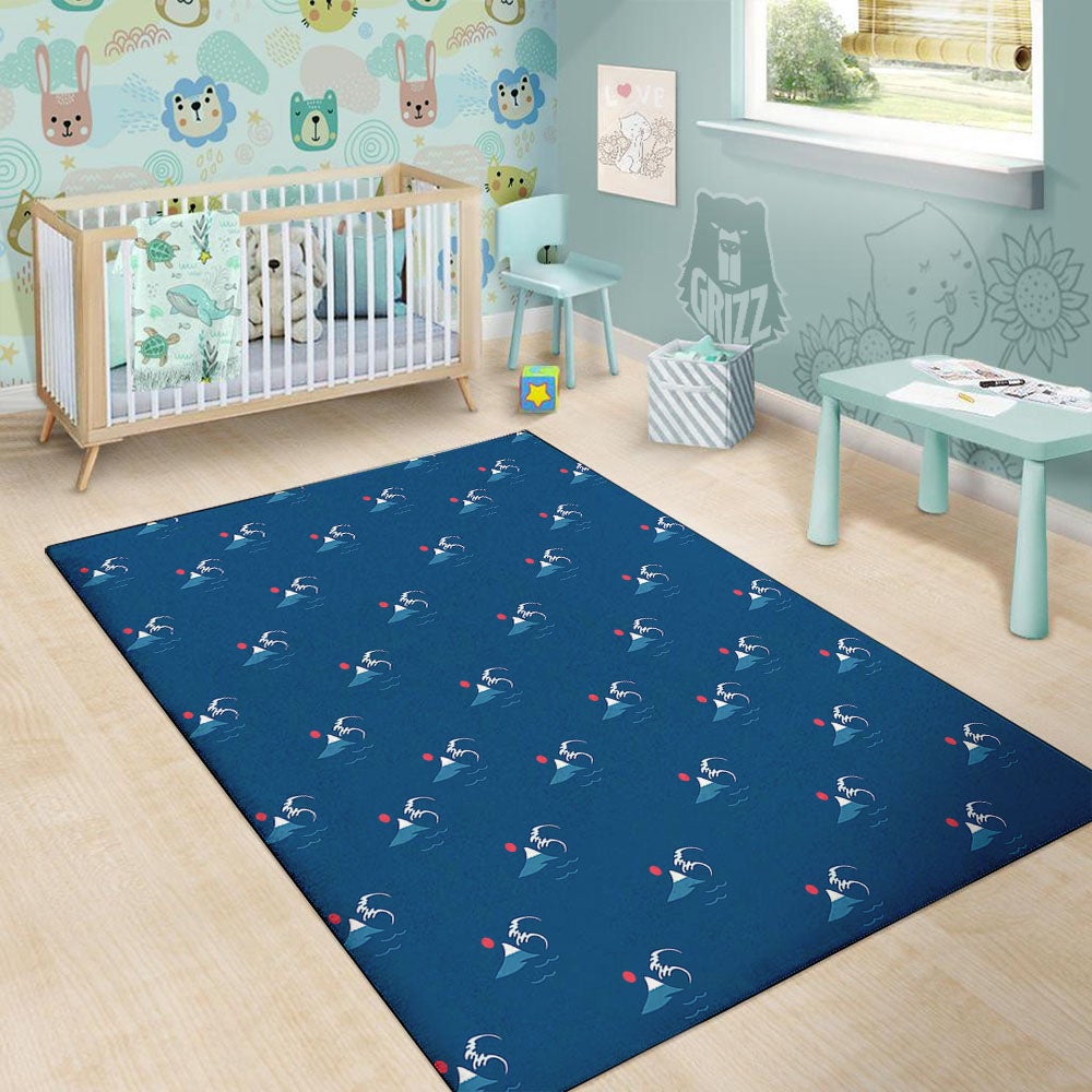 Sunset Japanese Print Pattern Floor Mat-grizzshop