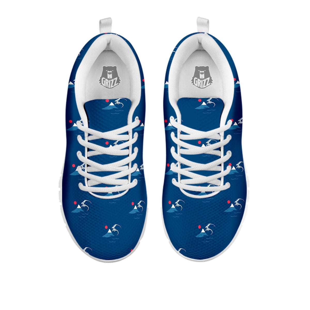 Sunset Japanese Print Pattern White Sneaker-grizzshop