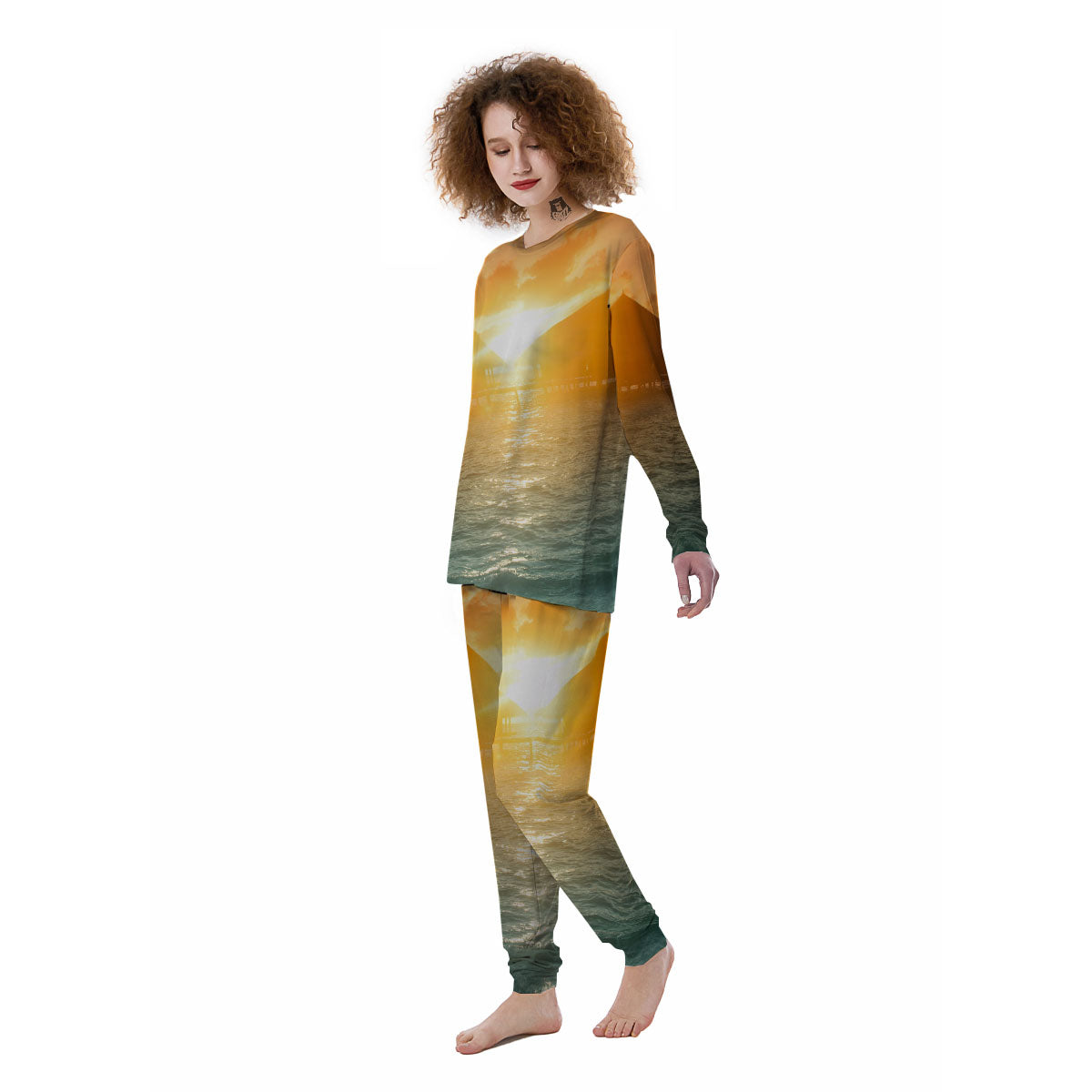 Sunset Maldives Print Women's Pajamas-grizzshop