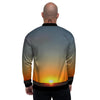 Sunset Over Sea Print Men's Bomber Jacket-grizzshop