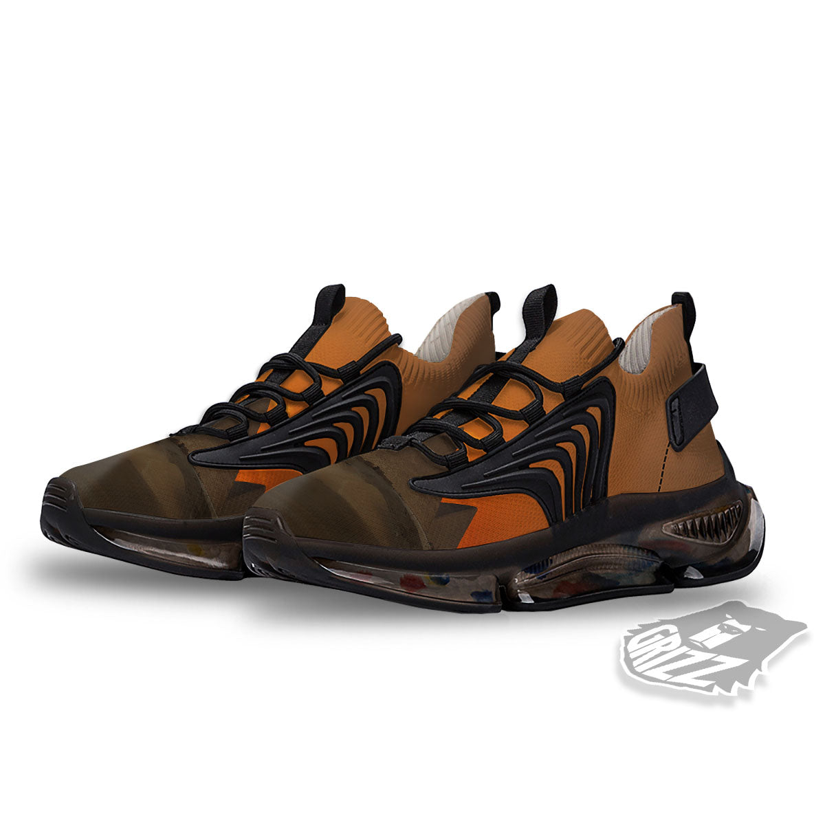 Sunset Pyramid Print Black Gym Shoes-grizzshop