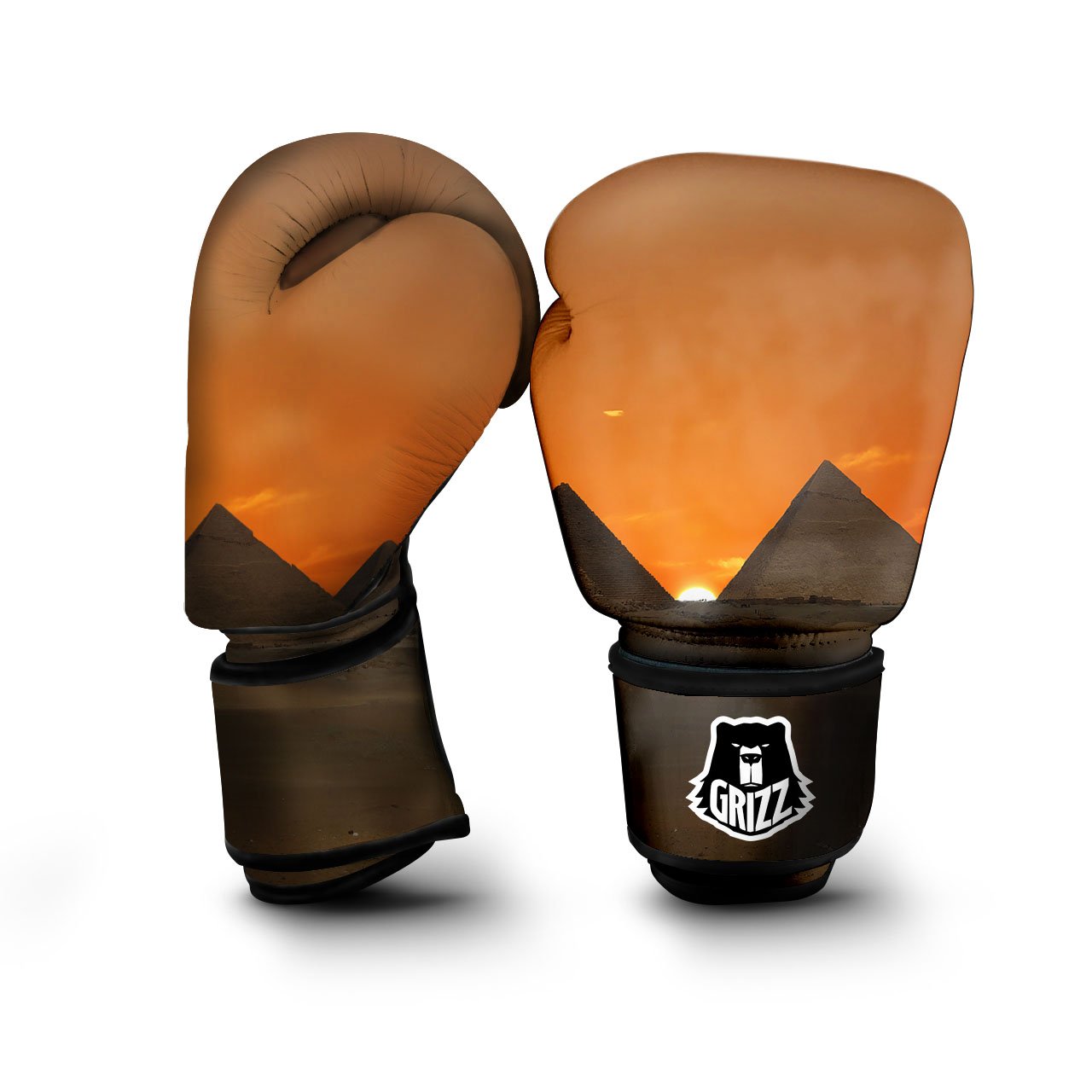 Sunset Pyramid Print Boxing Gloves-grizzshop